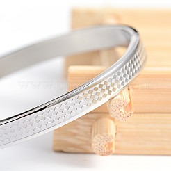 Tarnish Resistant Carve Rhombus 304 Stainless Steel Bangles&nbsp;BJEW-H0003-24A