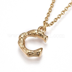 304 Stainless Steel Initial Pendant Necklaces&nbsp;NJEW-I108-12G