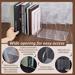 2Pcs 3-Slot Desktop Acrylic Magazine Racks Bookends&nbsp;ODIS-WA0001-17