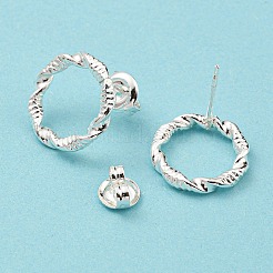 304 Stainless Steel Hollow Ring Stud Earrings for Woman&nbsp;EJEW-N907-003S