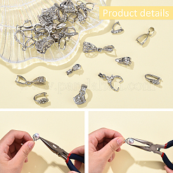 30Pcs 10 Styles Brass Pendant Ice Pick Pinch Bails&nbsp;KK-YW0003-64