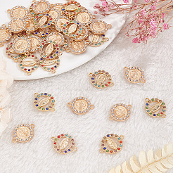 40Pcs 2 Styles Flat Round Alloy Connector Charms&nbsp;FIND-GO0001-33