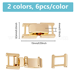 12Pcs 2 Colors Brass Watch Band Clasps&nbsp;KK-DC0004-53