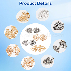 4Pcs 4 Styles Alloy Interlocking Clasps&nbsp;FIND-GF0007-16