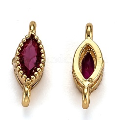 Real 18K Gold Plated Brass Micro Pave Cubic Zirconia Links Connectors&nbsp;ZIRC-L100-012G