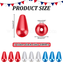 300Pcs 3 Colors ABS Plastic Beads&nbsp;CCB-AR0001-12