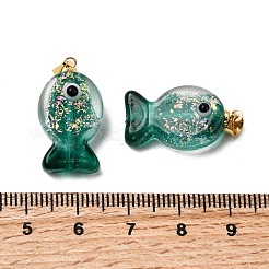 Handmade Dichroic Foil Lampwork Pendants&nbsp;DICH-G001-01G-05