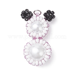 Glass Seed Beaded Snowman Pendants&nbsp;PALLOY-MZ00888