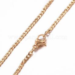 304 Stainless Steel Curb Chain Necklaces&nbsp;NJEW-P147-05G