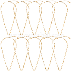 10Pcs 304 Stainless Steel Paperclip Chain Necklaces&nbsp;NJEW-BM00001