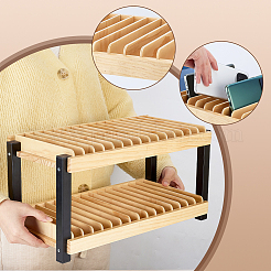 Pine Wood with Iron Mobile Phone Holders&nbsp;ODIS-WH0038-317