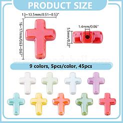 45Pcs 9 Colors Handmade Porcelain Beads&nbsp;PORC-HY0001-14