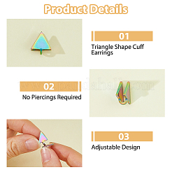 10Pcs 5 Colors 304 Stainless Steel Cuff Earrings&nbsp;EJEW-HS0001-43B