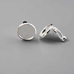 Brass Clip-on Earring Findings&nbsp;KK-O131-04S-A