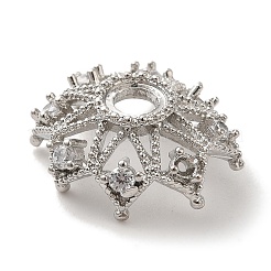Brass Micro Pave Clear Cubic Zirconia Bead Caps&nbsp;KK-C072-01B-P
