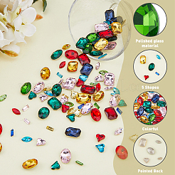 100Pcs 25 Styles Glass Rhinestone Cabochons&nbsp;GGLA-FH0001-03