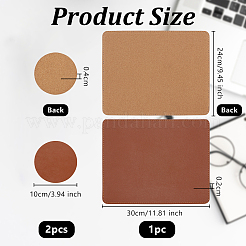 3Pcs Cork & Leather Mouse Pad&nbsp;AJEW-OC0014-75D