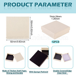 12Pcs Cardboard Paper Jewelry Storage Boxes with Sponge&nbsp;CON-TA0001-33B