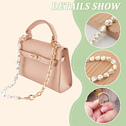 2Pcs 2 Style Acrylic Imitation Keshi Pearl & Aluminium Chain Bag Handles&nbsp;DIY-WR0002-69KCG