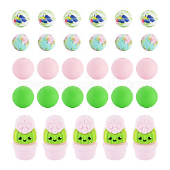 62Pcs 5 Styles 3D Three-Dimensional Silicone Beads&nbsp;SIL-TA0003-53A