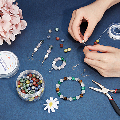 DIY Round Gemstone Stretch Bracelets Making Kits&nbsp;DIY-SC0014-40