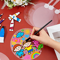 15Pcs Transparent PVC Hand Held Fan&nbsp;DIY-HS0002-26
