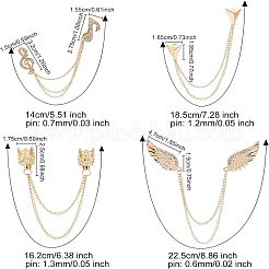4Pcs 4 Style Safaty Chain Hanging Sweater Brooch Pin&nbsp;JEWB-FG0001-03
