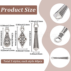 120Pcs 3 Styles Tibetan Style Alloy Pendants&nbsp;FIND-SC0025-52