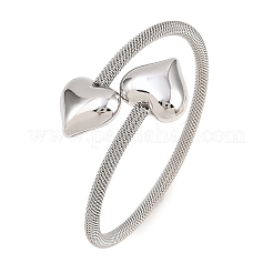 304 Stainless Steel Mesh Chain Bangles for Women&nbsp;BJEW-D460-05P