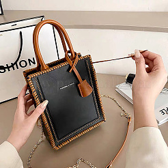 DIY Rectangle PU Leather Knitting Crochet Bags&nbsp;GN-TAC0003-08C