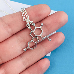 Brass Chemical Symbol Pendant Necklaces for Women&nbsp;FS-WG3AB2F-01