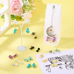 24Pcs 12 Styles Mixed Gemstone Chip Pendants&nbsp;PALLOY-TAC0166