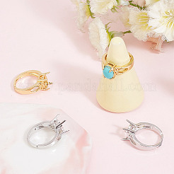 4Pcs 2 Color Adjustable Brass Solitaire Ring Settings&nbsp;KK-AR0003-80