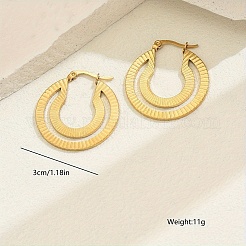 Stainless Steel Flat Round Hoop Earrings&nbsp;ID5167