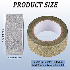 2 Roll 2 Colors Glitter Adhesive Plastic Tapes&nbsp;DIY-CP0011-85