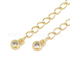 Brass Micro Pave Cubic Zirconia Ends with Chain&nbsp;KK-H480-59G