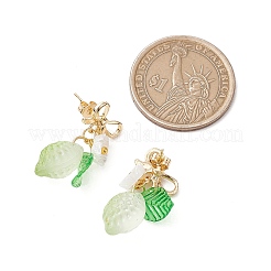 Alloy & Transparent Glass & Lampwork Stud Earrings&nbsp;EJEW-JE06322-02