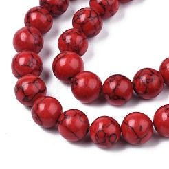 Synthetical Turquoise Gemstone Round Bead Strands&nbsp;TURQ-R035-10mm-04-01