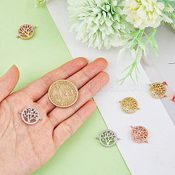 6Pcs 3 Colors Brass Clear Micro Pave Cubic Zirconia Links&nbsp;ZIRC-HY0001-04