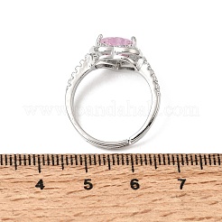 Brass Micro Pave Cubic Zirconia Cuff Open Rings&nbsp;CU-CBA5C10-05P