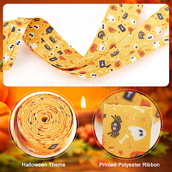 3Pcs 3 Styles Halloween Theme Printed Polyester Ribbons&nbsp;OCOR-BC0005-42B