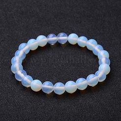 Opal Round Beaded Stretch Bracelets&nbsp;BJEW-F203-01