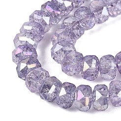 Electroplate Transparent Crackle Glass Beads Strands&nbsp;EGLA-Q135-01A-B07