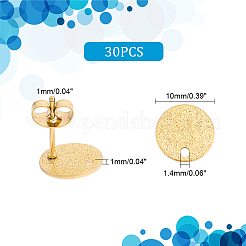 30Pcs 304 Stainless Steel Stud Earring Findings&nbsp;STAS-UN0040-64