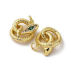 Brass Micro Pave Cubic Zirconia Pendants&nbsp;KK-P308-21G