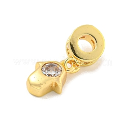 Brass Micro Pave Clear Cubic Zirconia Pendants&nbsp;LS-KK-U007-02G-03