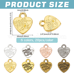 160Pcs 8 Colors Tibetan Style Alloy Pendants&nbsp;TIBEP-FG0001-15