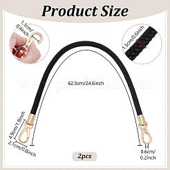 Imitation Leather Braided Round Cord Bag Handles with Zinc Alloy Clasps&nbsp;FIND-WH0126-941A-01