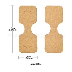 Kraft Paper Fold Over Jewelry Display Cards with Hanging Hole&nbsp;CDIS-YW0001-12
