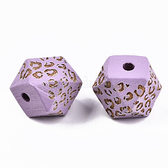 Painted Natural Wood Beads&nbsp;WOOD-T021-51C-07
